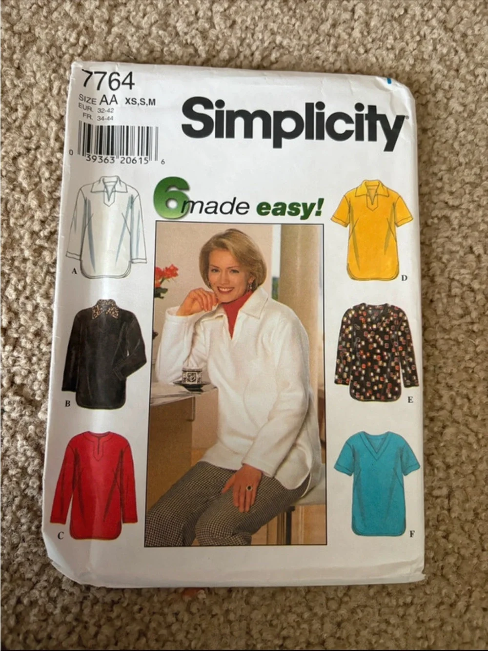 Simplicity Pattern 7764 AA for Misses’ Blouses